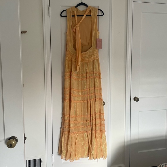 NWT BHLDN Anthropologie dress in yellow / gold - Picture 3 of 5